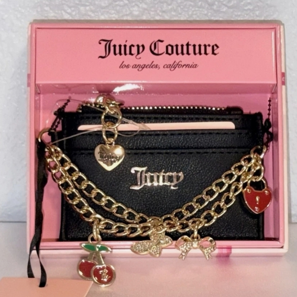 Juicy Couture Black Wallet with Gold Accents